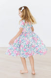 HYDRANGEA SHORTSLEEVE POCKET TWIRL DRESS