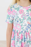 HYDRANGEA SHORTSLEEVE POCKET TWIRL DRESS