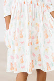 SUNNY BUNNIES 3 /4 SLEEVE POCKET TWIRL DRESS