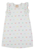 RUEHLING RUFFLE DRESS - BITTY BOWS (WORTH AVENUE WHITE)