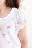 RUEHLING RUFFLE DRESS - BITTY BOWS (WORTH AVENUE WHITE)