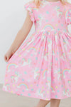 MY LITTLE UNICORN FLUTTER SLEEVE TWIRL DRESS