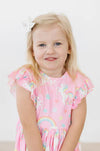 MY LITTLE UNICORN FLUTTER SLEEVE TWIRL DRESS