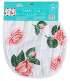 CAMELLIA BABY BURP CLOTH AND BIB 2 IN 1