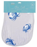 BLUE CRAB BABY BURP CLOTH AND BIB 2 IN 1