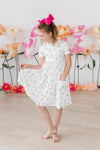 TIED IN LOVE SHORT SLEEVE POCKET TWIRL DRESS