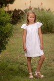 GABBY GIRLS WHITE EYELET EMMA CAP SLEEVE DRESS