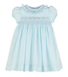 BABY AND TODDLER GIRLS CLASSIC SMOCKED DRESS - BLUE