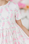 ROSIE POSIE SHORTSLEEVE POCKET TWIRL DRESS