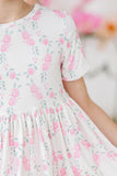 ROSIE POSIE SHORTSLEEVE POCKET TWIRL DRESS