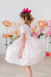 BLOOMING BEAUTY SHORTSLEEVE POCKET TWIRL DRESS