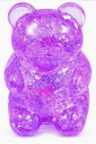 GLITTER BEAR SQUEEZE TOY - PURPLE