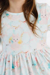BUNNY DREAMS 3 / 4 SLEEVE POCKET TWIRL DRESS