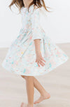 BUNNY DREAMS 3 / 4 SLEEVE POCKET TWIRL DRESS