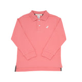 LONG SLEEVE PRIM & PROPER POLO - PARROT CAY CORAL