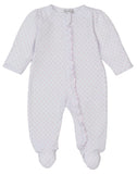 TEDDY BEAR LOVE - PINK HEARTS ZIP FOOTIE