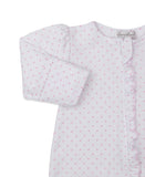 TEDDY BEAR LOVE - PINK HEARTS ZIP FOOTIE