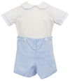 BOYS BUTTON ON SHORTS SET - BLUE CHECK