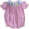 LULU BEBE PINK BUNNY GINGHAM SMOCKED BUBBLE