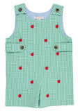CRITTER JACK KEENE JON JON - GIBSON ISLAND GREEN MINI GINGHAM WITH APPLE EMBROIDERY