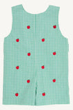 CRITTER JACK KEENE JON JON - GIBSON ISLAND GREEN MINI GINGHAM WITH APPLE EMBROIDERY