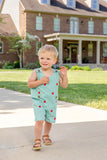 CRITTER JACK KEENE JON JON - GIBSON ISLAND GREEN MINI GINGHAM WITH APPLE EMBROIDERY