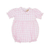 BRITT BUBBLE PALM BEACH PINK GINGHAM WITH WORTH AVENUE WHITE