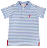 PRIM AND PROPER POLO - BEALE STREET BLUE STRIPE