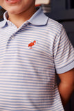 PRIM AND PROPER POLO - BEALE STREET BLUE STRIPE