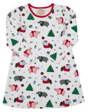 LONG SLEEVE PENNY'S PLAY DRESS - I WANT A HIPPOPOTAMUS WITH RICHMOND RED