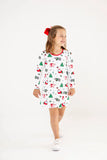 LONG SLEEVE PENNY'S PLAY DRESS - I WANT A HIPPOPOTAMUS WITH RICHMOND RED