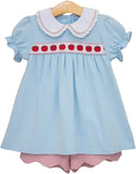 APPLE RIBBON GIRLS SHORT SET