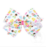 MEDIUM PRINCESS PRINT GROSGRAIN BOW