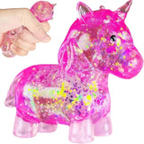GLITTER UNICORN SQUISHY TOY - PINK