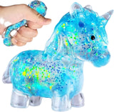 GLITTER UNICORN SQUISHY TOY -BLUE