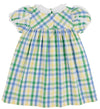 MARY BAKER DAY DRESS POLO FIELD PLAID WITH WORTH AVENUE WHITE