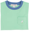 CARTER CREWNECK GRACE BAY GREEN WITH BARBADOS BLUE AND MULTICOLOR STORK