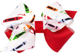 EXTRA SMALL BACK TO SCHOOL CRAYON PRINT HAIR BOW