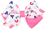 MEDIUM BACK TO SCHOOL ABC'S PRINT HAIR BOW