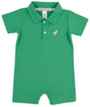 SIR PROPER'S ROMPER KIAWAH KELLY GREEN WITH BELLPORT BUTTER YELLOW STORK