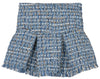 GIRLS BLUE TWEED PLEATED SKIRT