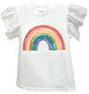 RAINBOW SEQUIN FLUTTER SLEEVE SHIRT