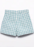 GIRLS LUREX PLAID BERMUDA SHORTS