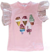 ICE CREAM SEQUIN FLUTTER SLEEVE TOP