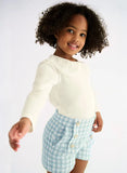 GIRLS LUREX PLAID BERMUDA SHORTS