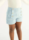 GIRLS LUREX PLAID BERMUDA SHORTS