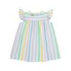 ROSEMARY RUFFLE DRESS WELLINGTON WIGGLE STRIPE WITH PIER PARTY PINK