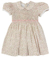 NICOLE PINK FLORAL SMOCKED DRESS