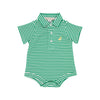 PRIM & PROPER ONESIE - KIAWAH KELLY GREEN STRIPE