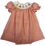 PUMPKIN SMOCKED BISHOP DRESS